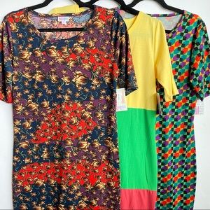 SET OF 3 NWT LuLaRoe Julia Dresses MEDIUM